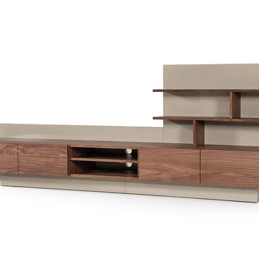 Nova Domus Pompeii Grey & Walnut Entertainment Center