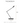 Dimensions diagram of the Ponte X-Large table lamp: 13.5 inch height, 5 inch base depth, pivoting arm up to 18.9 inches wide
