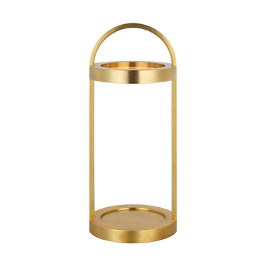 Visual Comfort portable LED table lamp in hand-rubbed natural brass finish