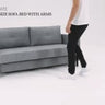 Innovation Living Cubed full sleeper sofa how-to video showing sofa-to-bed conversion