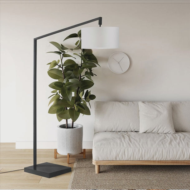 Nova of California Stretch Chairside Arc Floor Lamp 75 Matte Black Step