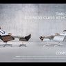 Video showcasing Conform Sweden Timeout leather swivel recliner with matching footstool, highlighting Scandinavian design and ergonomic comfort