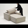 How-to video thumbnail showing the Newilla Lounger Chair with Storage and Standard Arms by Innovation Living with step-by-step usage instructions