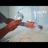 Product video of the Lodes Sky-Fall Round modern Italian glass LED pendant demonstrating warm light and design details