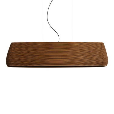 Graypants Drop 48 Linear pendant in the Natural finish, lit, side view