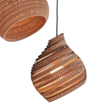Natural Hive pendants in a cluster, second detail view of the layered shades