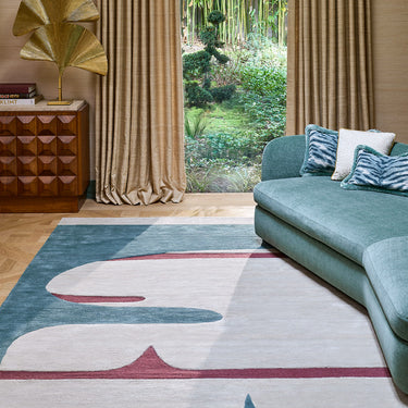 Pygmée wool rug, styled in a room