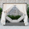 Renava Marin Outdoor Beige Canopy Sunbed
