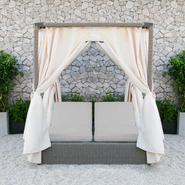 Renava Marin Outdoor Beige Canopy Sunbed