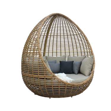 Renava Cocoon Outdoor Beige Wicker Lounge Bed