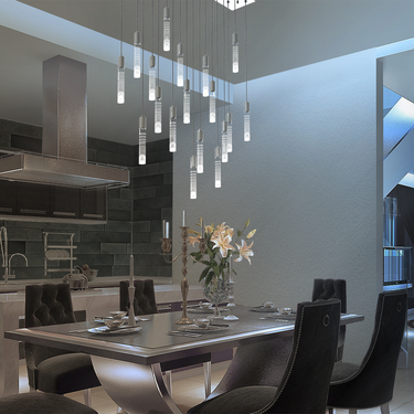 Blackjack Lighting cast acrylic LED pendant ideal for dining rooms