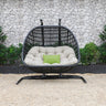 Renava San Juan Outdoor Black & Beige Hanging Chair