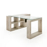 Nova Domus Roma Glass Faux Travertine Reversible Desk