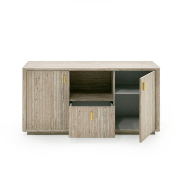 Nova Domus Roma Faux Travertine Gold File Cabinet