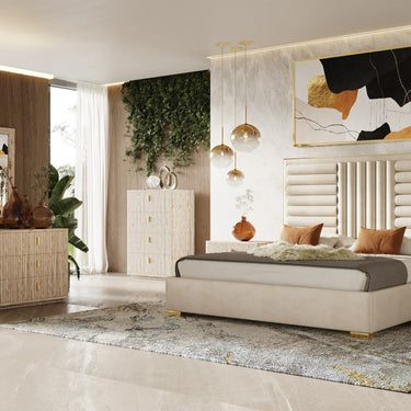 Nova Domus Roma Faux Travertine Gold Chest
