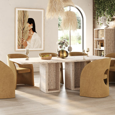 Nova Domus Roma Travertine Rectangular Dining Table