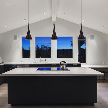 Rondo: Rondo pendants over a kitchen island | Besa Lighting