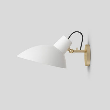 Astep VV Cinquanta Wall wall light, brass mount with white reflector