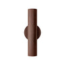 Roest sconce in Rust, studio front view, slim steel wall light by Graypants