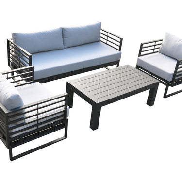Renava Wharf Outdoor Grey & Black Sofa Set