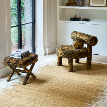Saona jute rug in Gold, full view