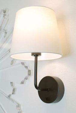 Emily Cordless Wall Sconce Black mounted on a modern wall