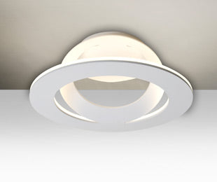 Cue glowing against the ceiling, light reflected from the frosted face | Besa Lighting