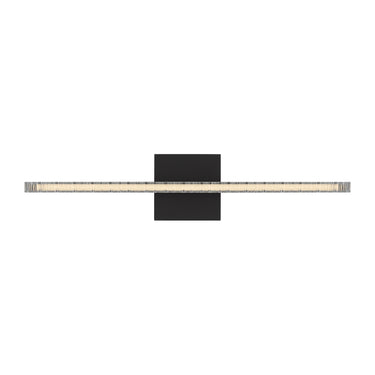 ADA-compliant Serre 24 inch LED bath light with vertical crystal shade and warm 2700K output Black