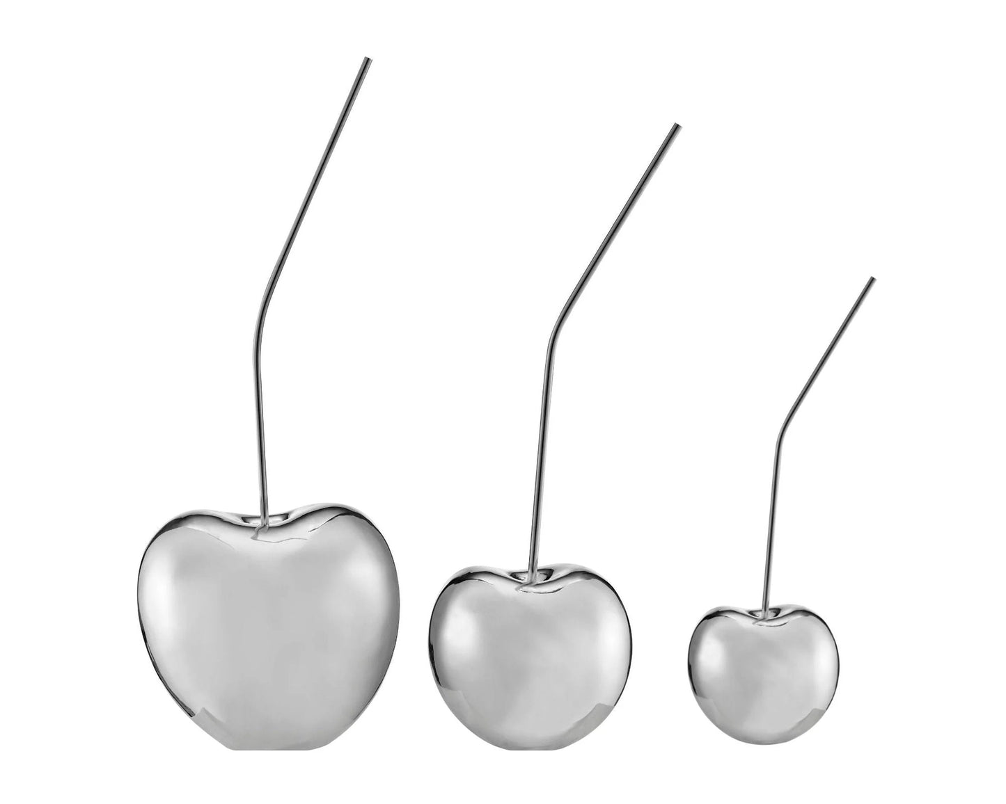 Finesse Decor Set of Three Cherries -  Chrome 1