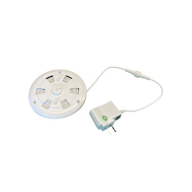 Smart & Green BULB charger, round white charging pad with cable, on a white background