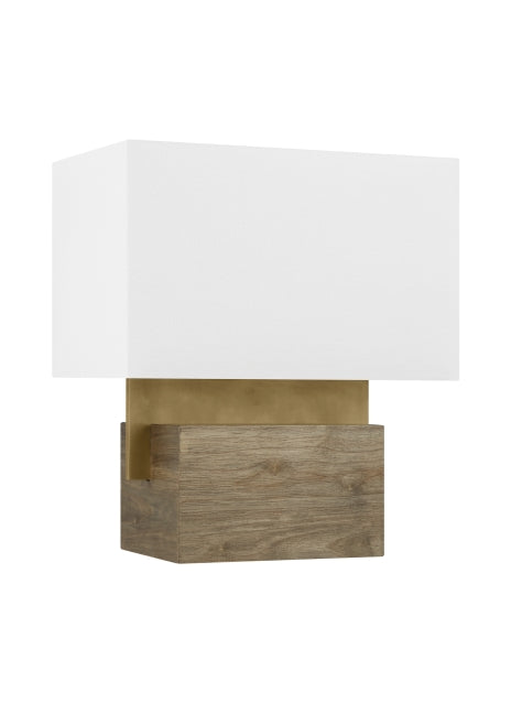Slab Table Lamp | Natural Brass and Fabric