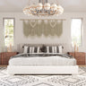 Nova Domus Sogno Italian Beige Fabric Low Headboard Eastern King Bed
