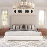 Nova Domus Sogno Italian Beige Fabric High Headboard Bed