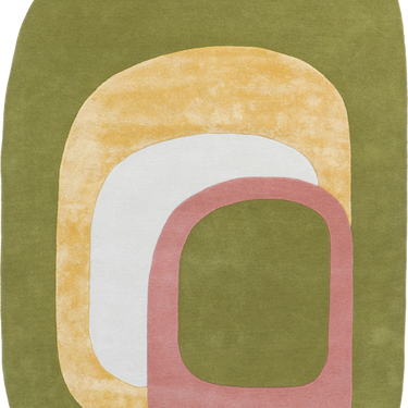 Spirit wool rug in Spring green, full view