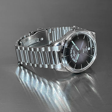 West End Watch Co. Sowar Prima Automatic Watch – Grey Dial, Stainless Steel Bracelet, Swiss Made - Clearance