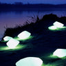 Set of three Stones LED outdoor lamps for modern patio decoration
