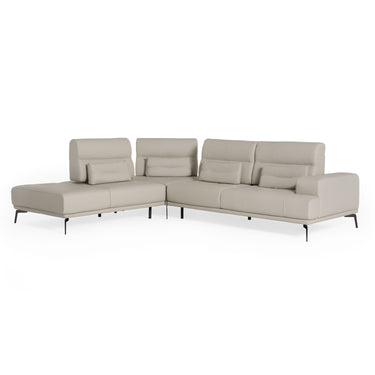 Lamod Italia Sunset Italian Grey Leather Left Facing Sectional Sofa
