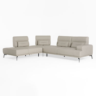Lamod Italia Sunset Italian Grey Leather Left Facing Sectional Sofa