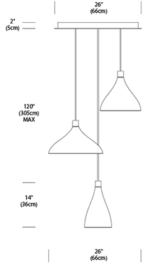 Swell 3-Light Modern Pendant Chandelier with Dimmable LED for Indoor & Outdoor Use by Pablo Designs - image 4