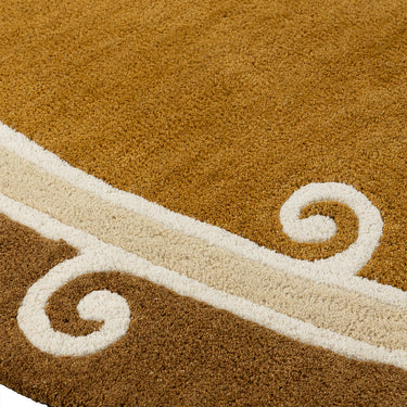 Syracuse Round wool rug in Tabac, close-up detail