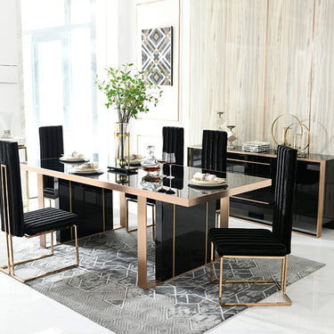 Nova Domus Cartier Black & Rosegold Dining Table