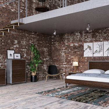 Eastern King Nova Domus Conner Dark Walnut & Concrete Bedroom Set