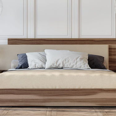 Nova Domus Matteo Italian Walnut & Fabric Bed