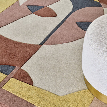 Aduma wool rug in Terracotta, close-up detail