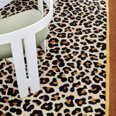 Fauve wool rug, styled in a room