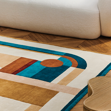 Hacienda rug detail showing matte and glossy wool contrast