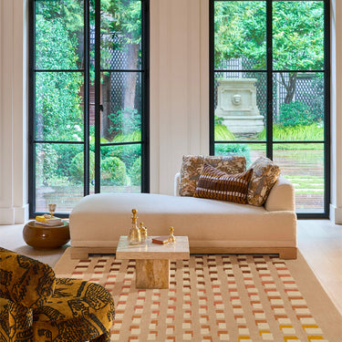 Ombra wool rug, styled in a room