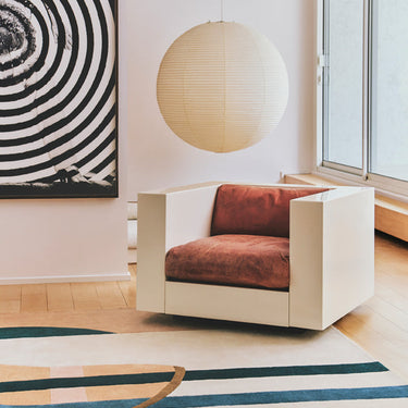 Tacubaya wool rug, styled in a room
