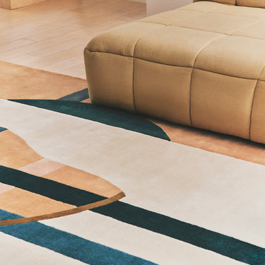 Tacubaya wool rug, close-up detail