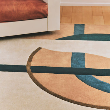 Tacubaya wool rug, close-up detail
